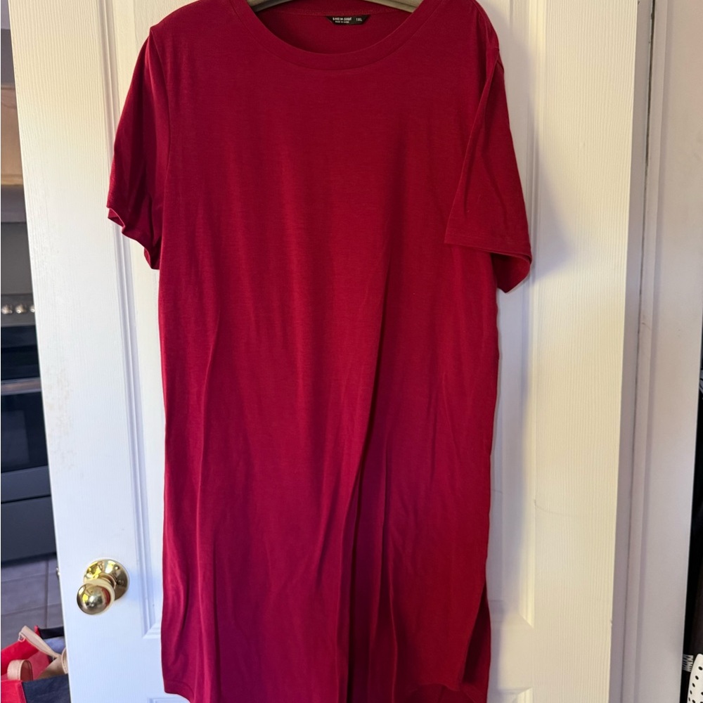 Red t-shirt dress